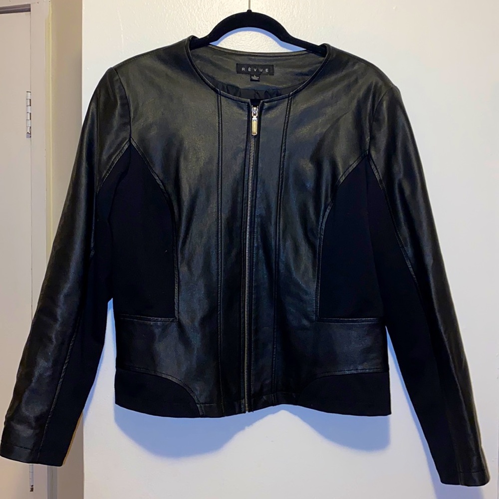 Revue brand faux leather jacket. Size Large, fits true to size (12-14).